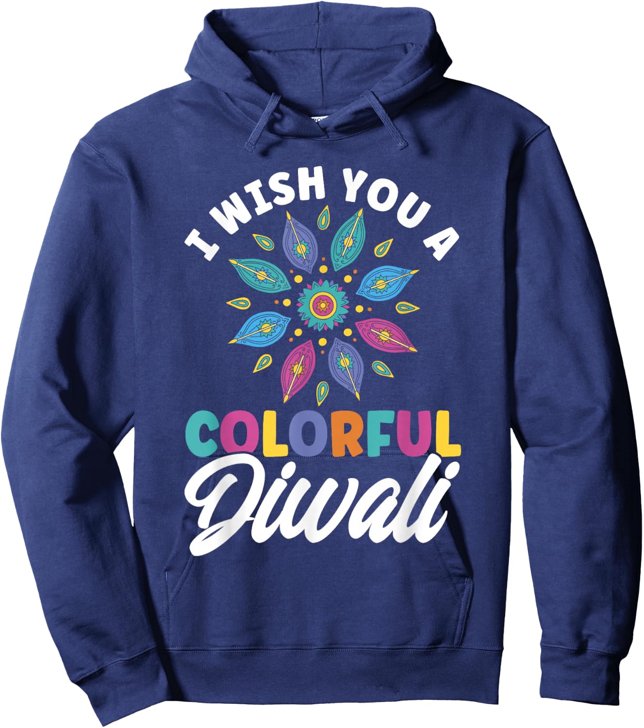 Shubh Deepalawi Colorful Diwali Diwali Hoodie - Hoodie | Navy