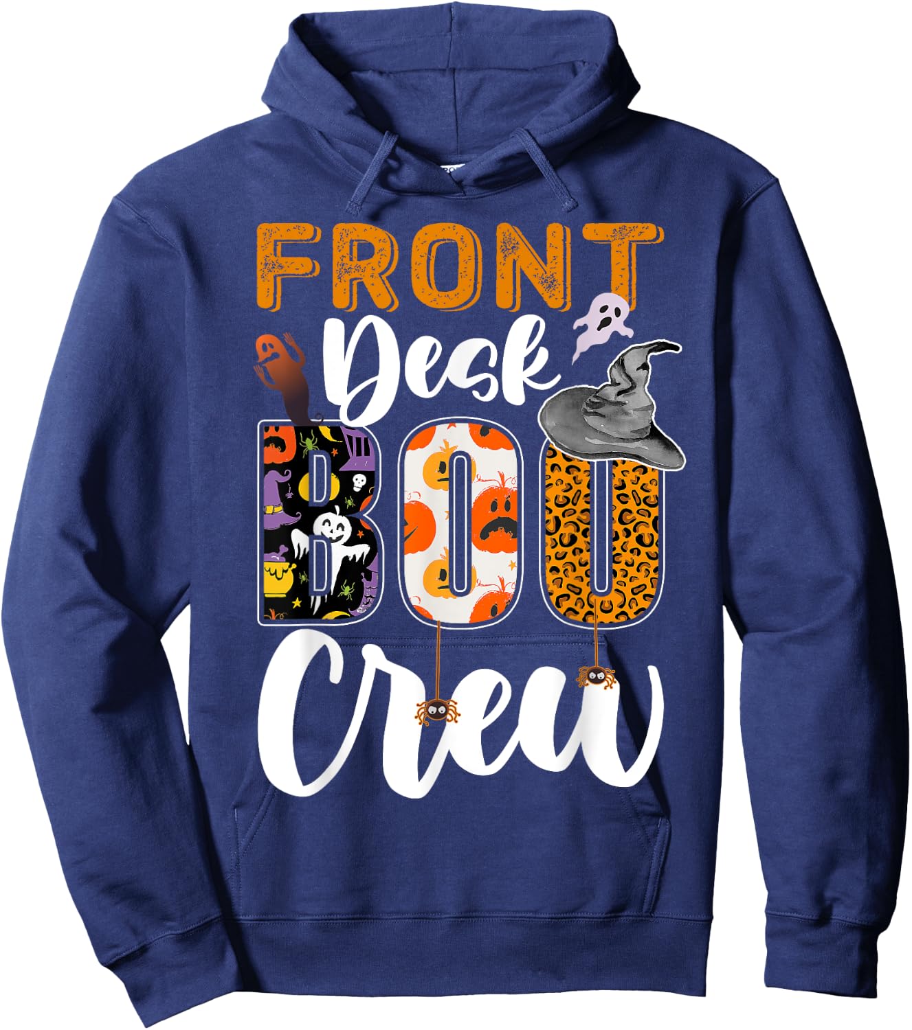 Front Desk Boo Crew Halloween Matching Lobby Hoodie - Hoodie | Navy