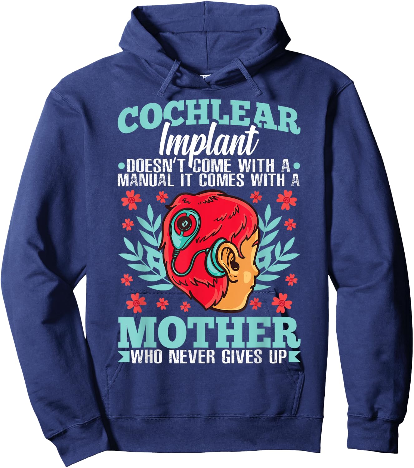 Cochlear Implant Heairing Aid Sound Device Hoodie - Hoodie | Navy