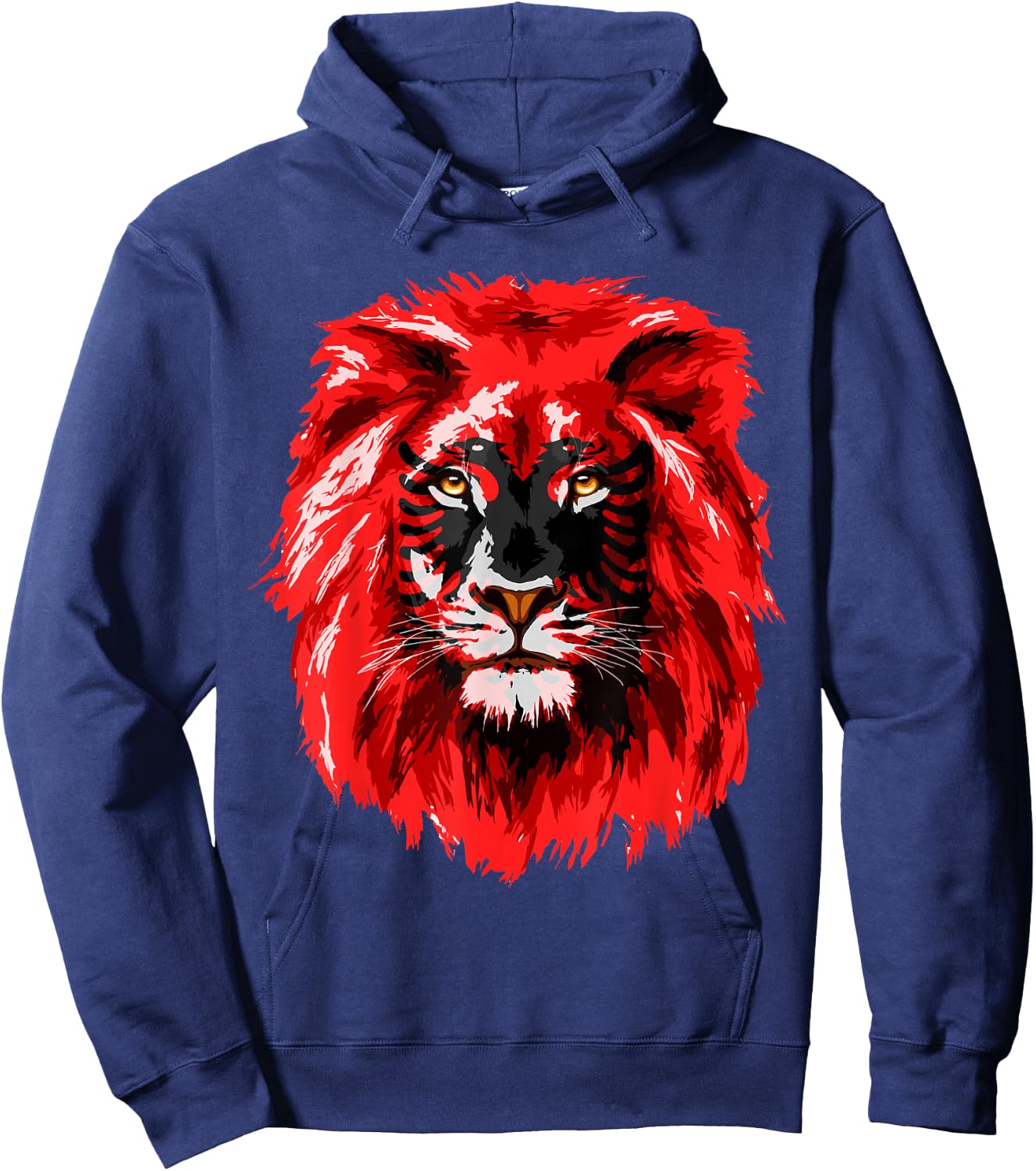 Flag of Albania Lion Face Albanian Albania Flag Hoodie - Hoodie | Navy