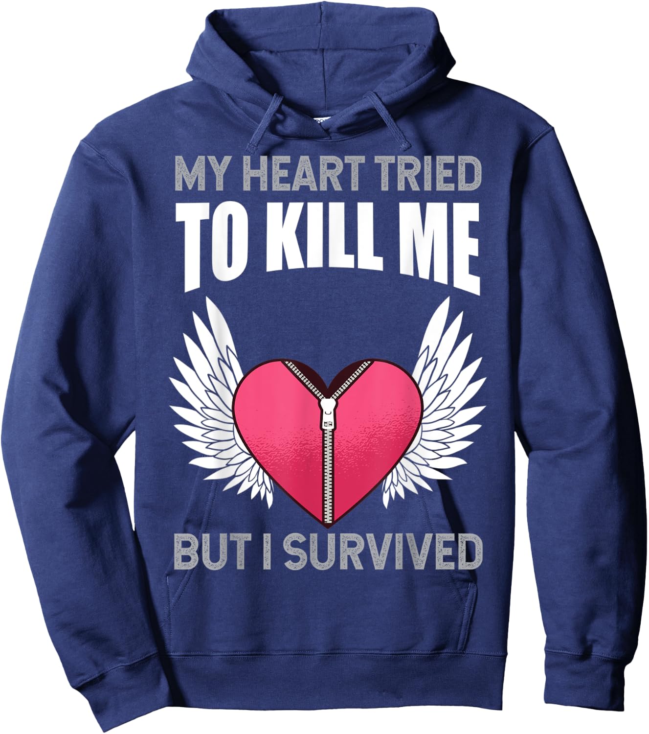 My Heart Tried To Kill Me, Heartbeat, Medicine Hoodie - Hoodie | Navy