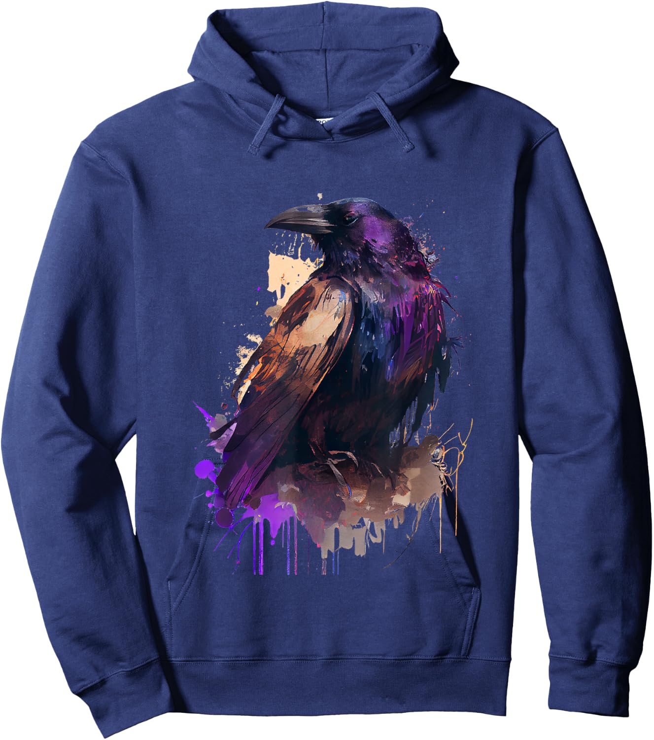 Raven colorful design Hoodie - Hoodie | Navy