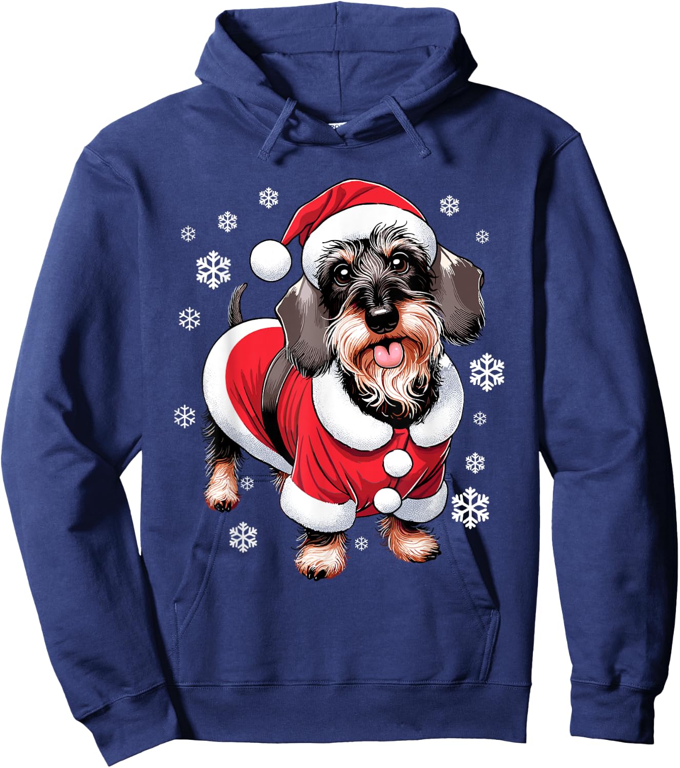 Wire Haired Dachshund Christmas Xmas Hoodie - Hoodie | Navy