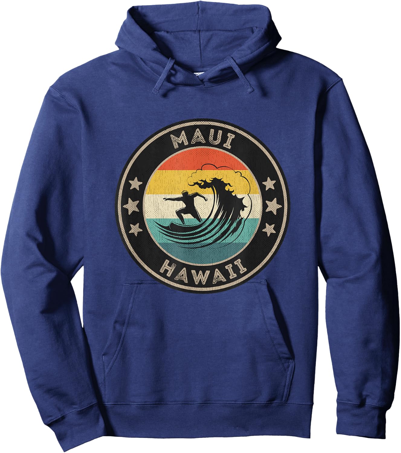 Maui Hawaii Men's Maui Surfer Maui Retro Hoodie - Hoodie | Navy