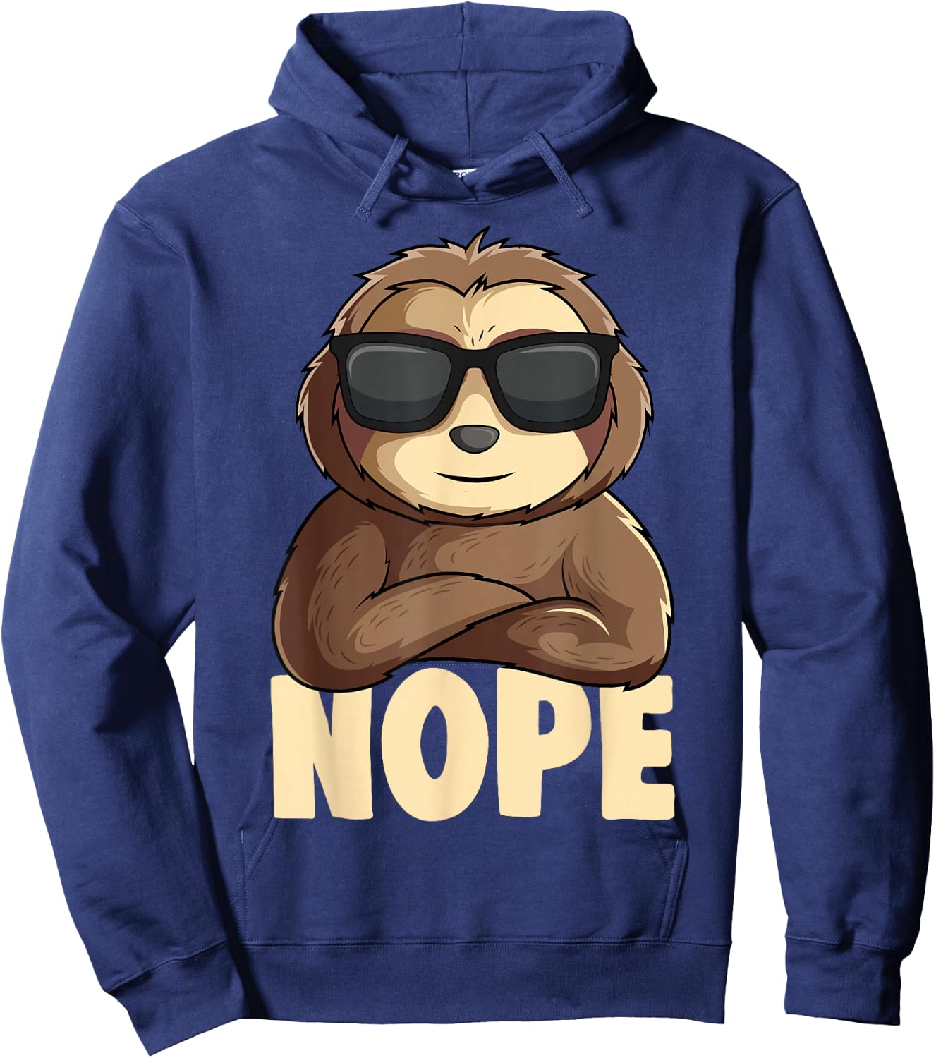Nope Sloth Women Kids Girls Boys Youth Hoodie - Hoodie | Navy