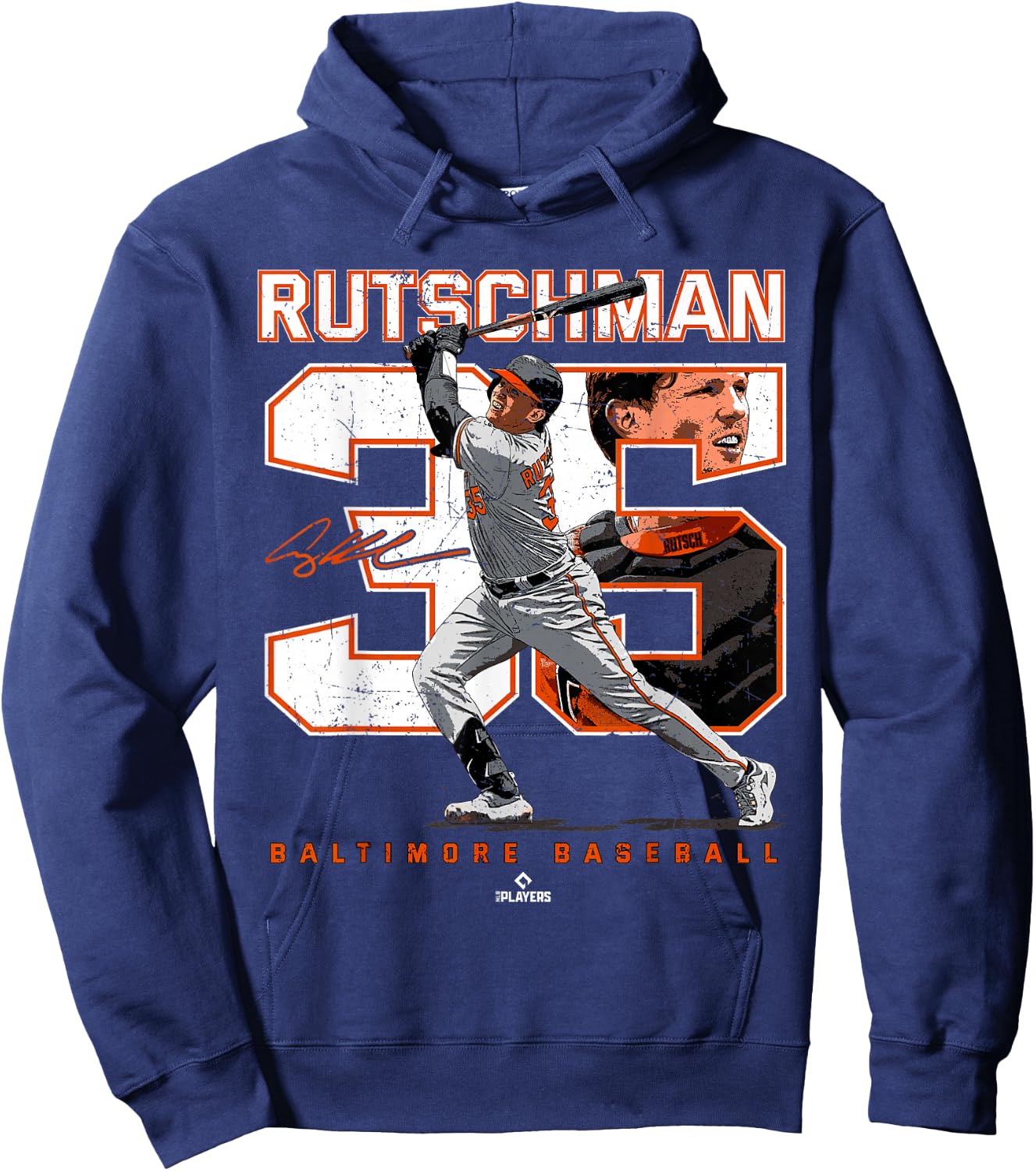 Number and Portrait Adley Rutschman Baltimore Hoodie - Hoodie | Navy