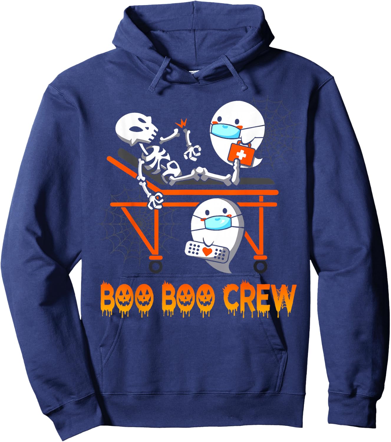 Paramedic EMS Skeleton Boo Boo Crew Halloween Hoodie - Hoodie | Navy