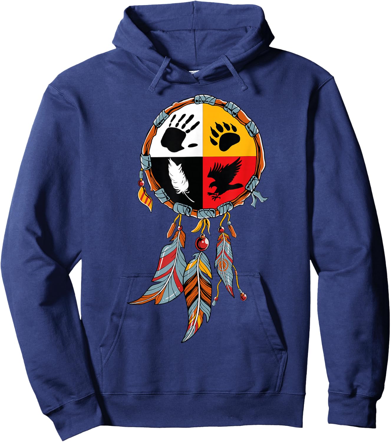 Native American Medicine Wheel Indigenous Hoodie - Hoodie | Navy
