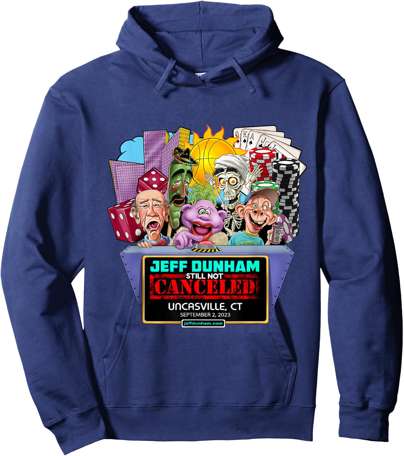 Jeff Dunham Uncasville, CT (2023) Hoodie - Hoodie | Navy