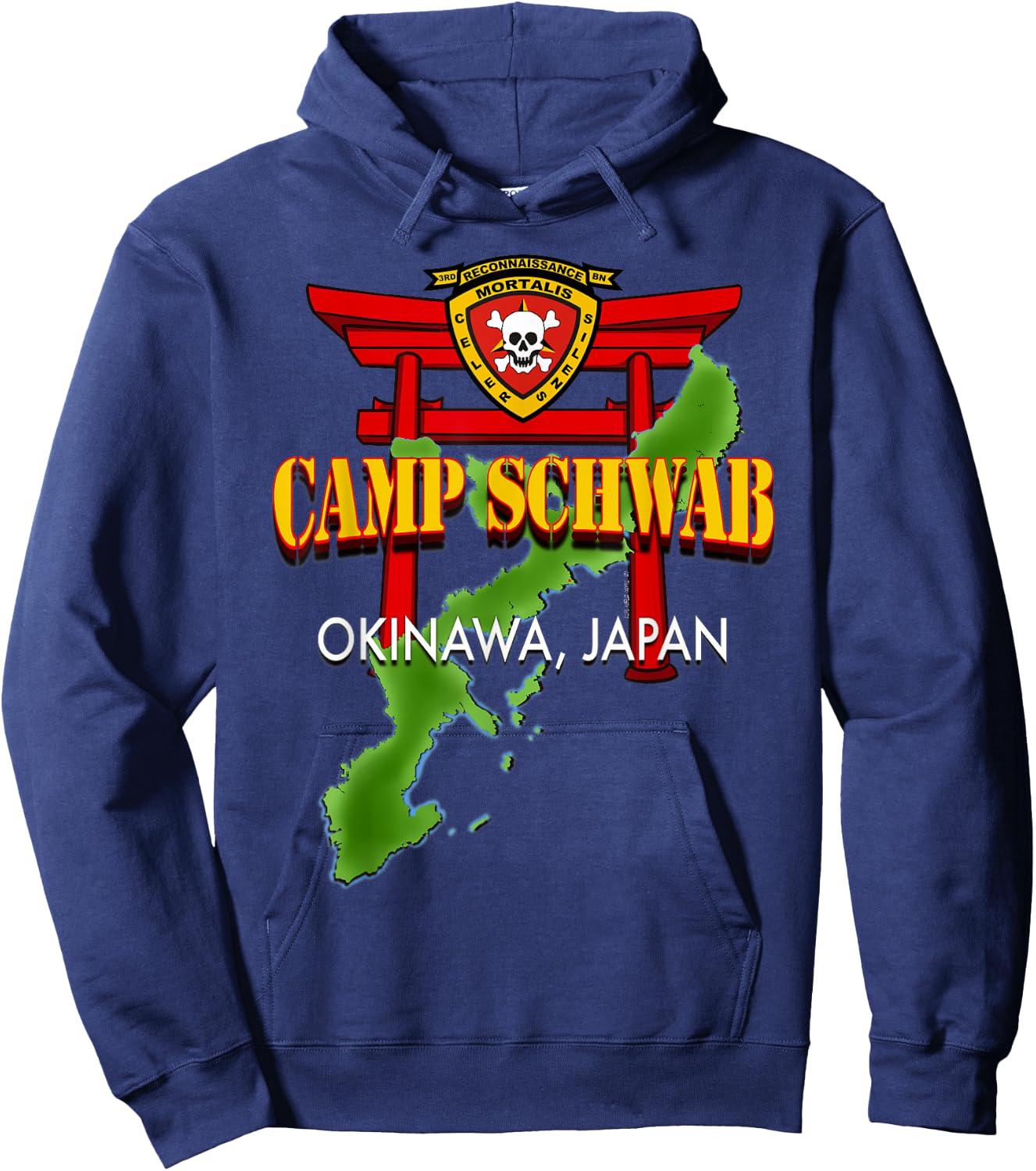 3D Reconnaissance Battalion Camp Schwab Okinawa Hoodie - Hoodie | Navy