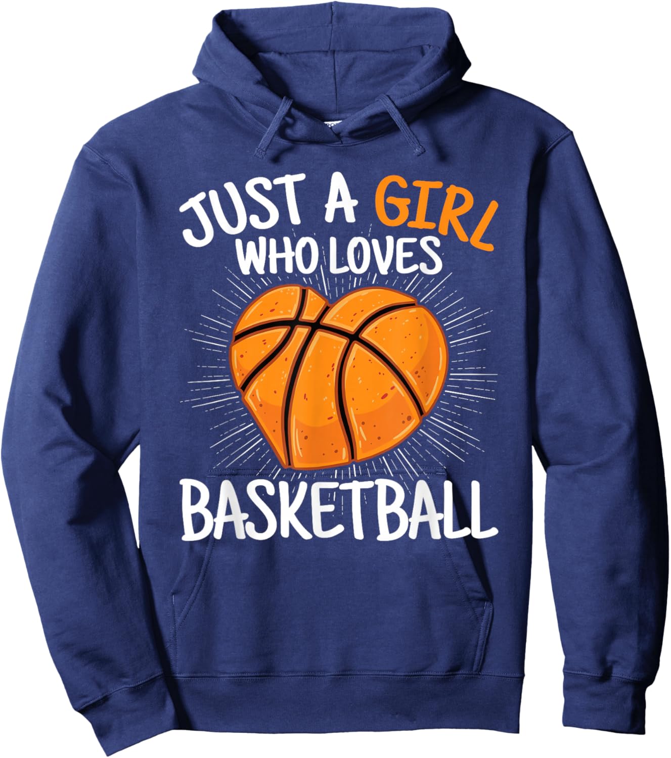 Just A Girl Who Loves Basketball Girls Kids Hoodie - Hoodie | Navy