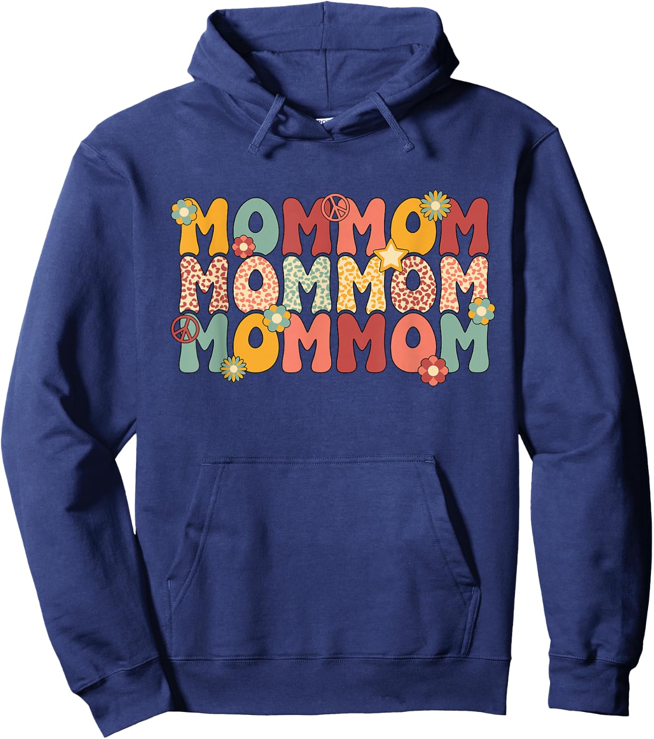 Mommom Grandma Groovy Mommom Grandmother Hoodie - Hoodie | Navy