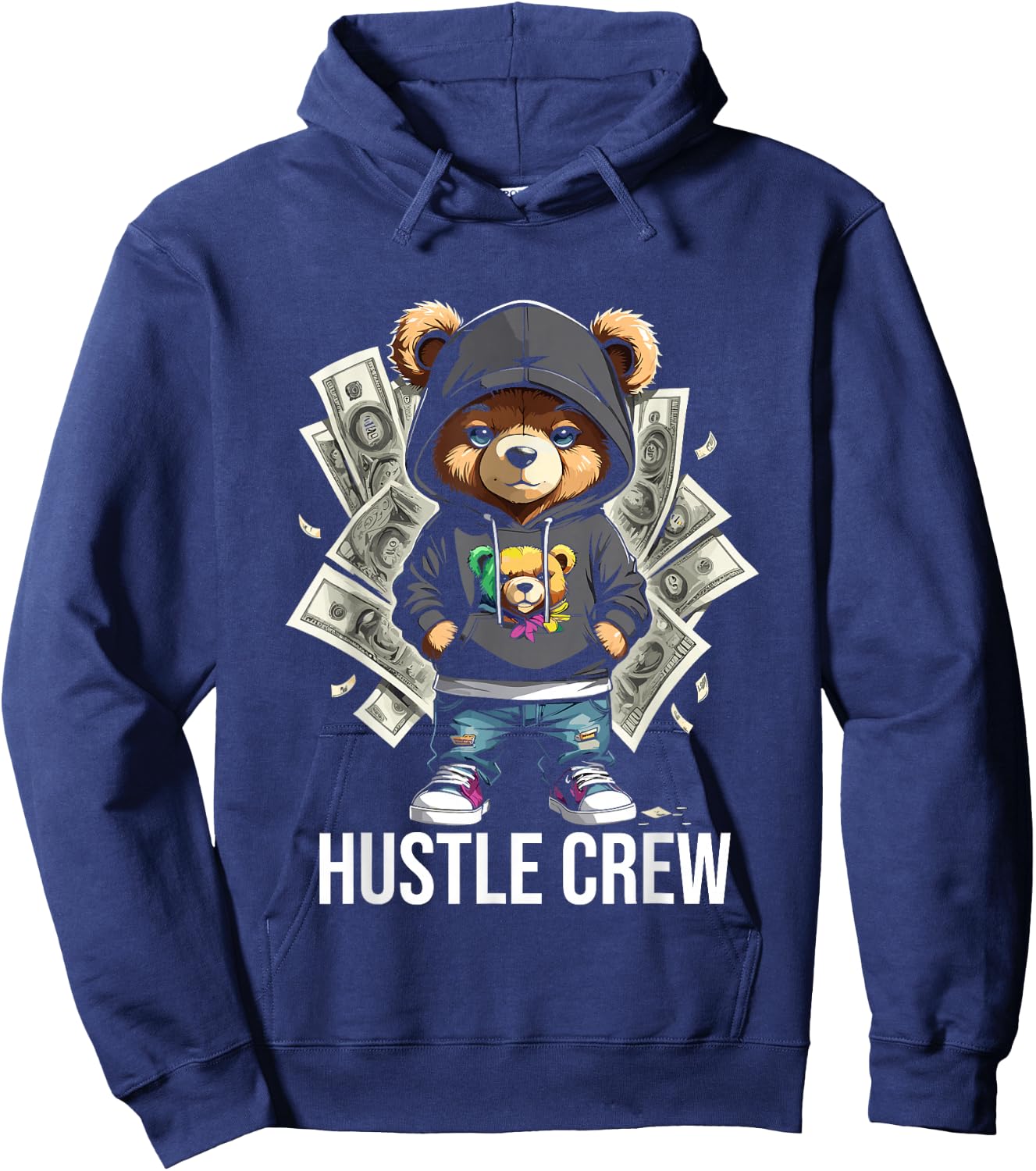 Teddy Bear Gangster in Cool Hip-Hop Outfit Hoodie - Hoodie | Navy