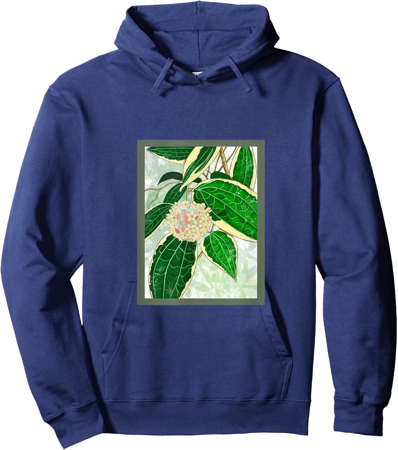 Hoya macrophylla 'Variegata' House Plant Art Hoodie - Hoodie | Navy