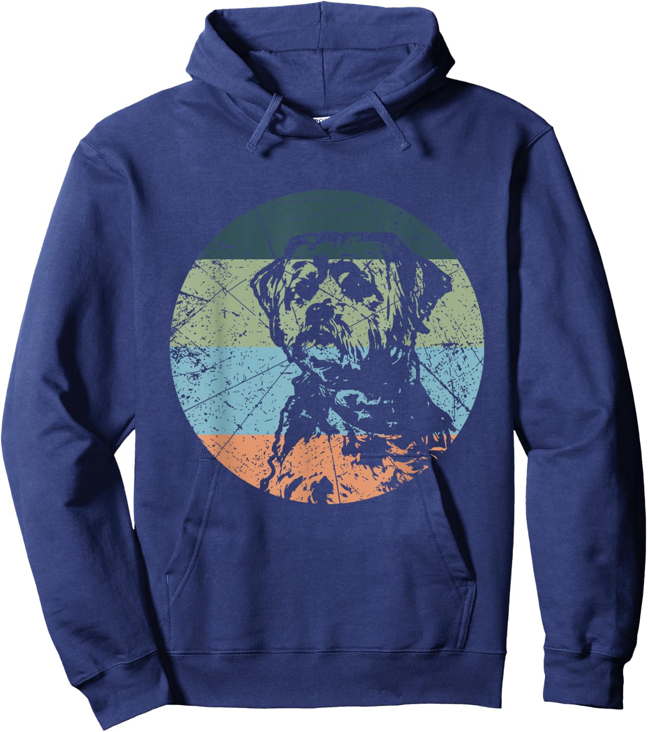 Retro Dog Silhouette - Vintage Shorkie Hoodie - Hoodie | Navy