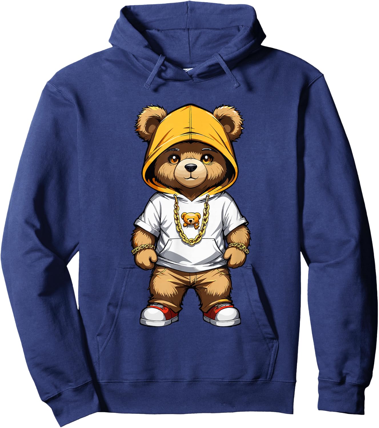 Teddy Bear Gangster in Cool Hip-Hop Outfit Hoodie - Hoodie | Navy