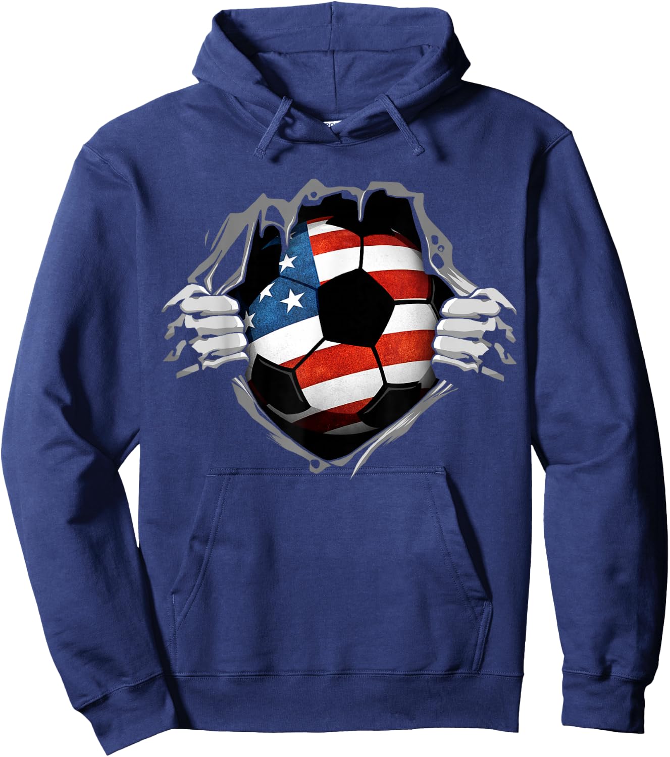 USA Soccer Ball Jersey US Support Hoodie - Hoodie | Navy