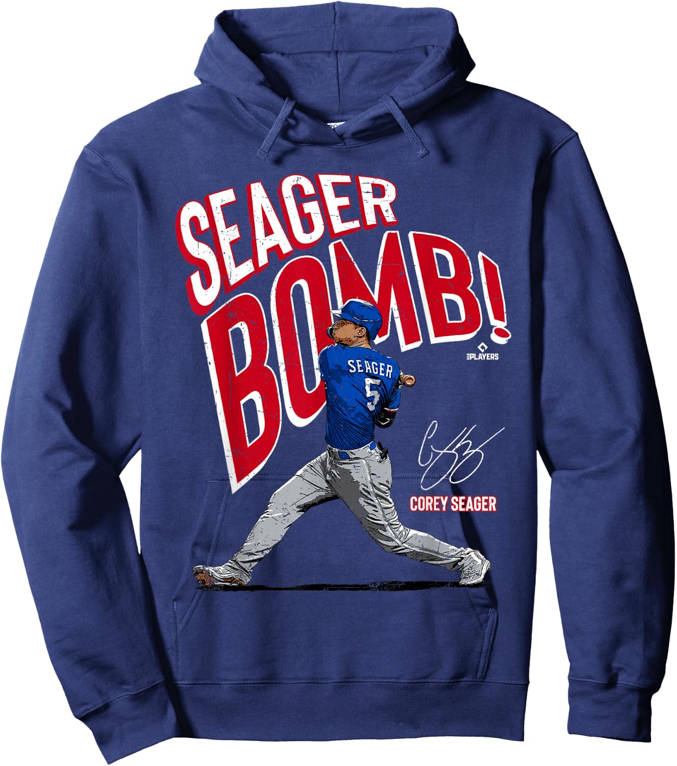 Seagerbomb Corey Seager Texas MLBPA Hoodie - Hoodie | Navy