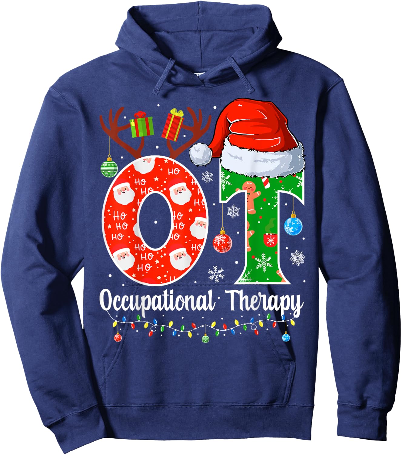OT Christmas Occupational Therapy Christmas OT Hoodie - Hoodie | Navy