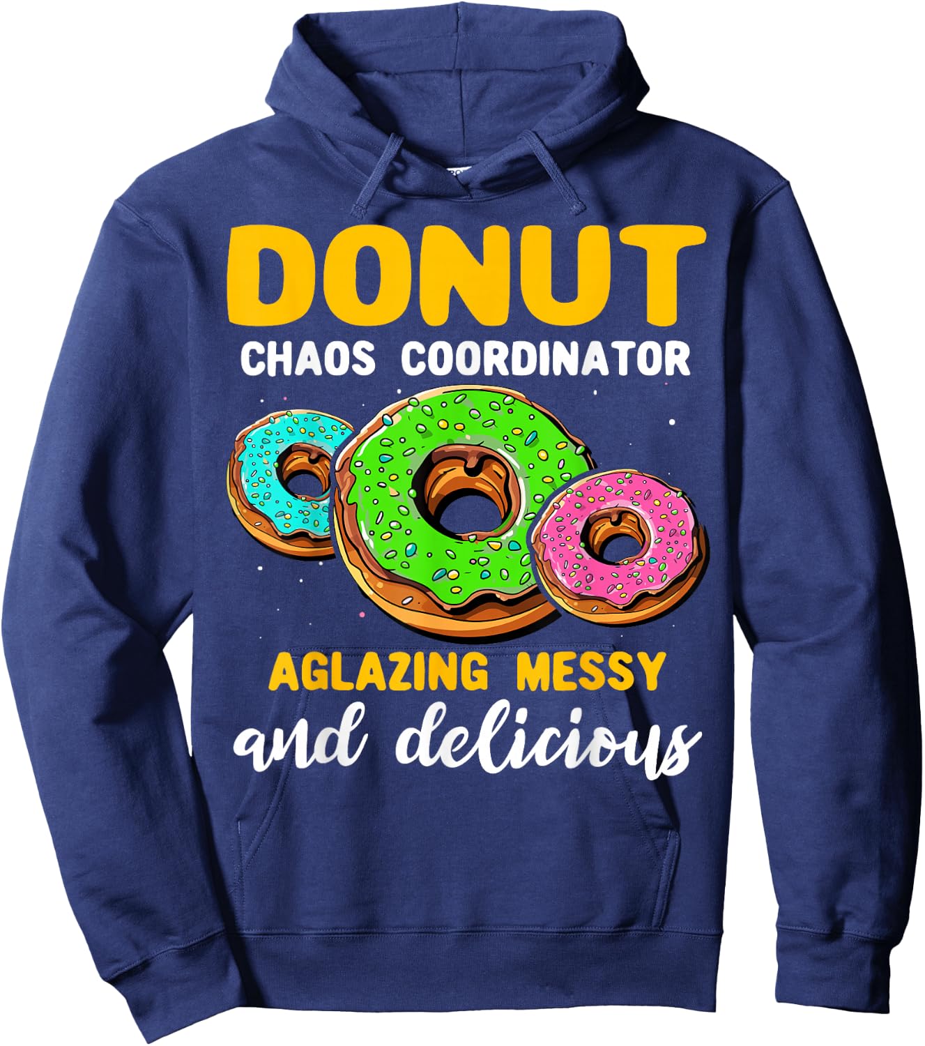 Doughnut Sprinkle I Love Donuts Glazing Donut Hoodie - Hoodie | Navy