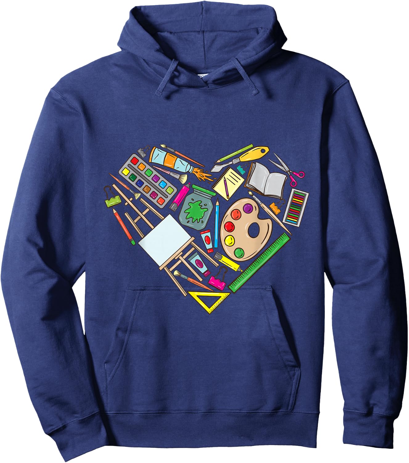 Artist Heart Art Teacher Hoodie - Hoodie | Navy