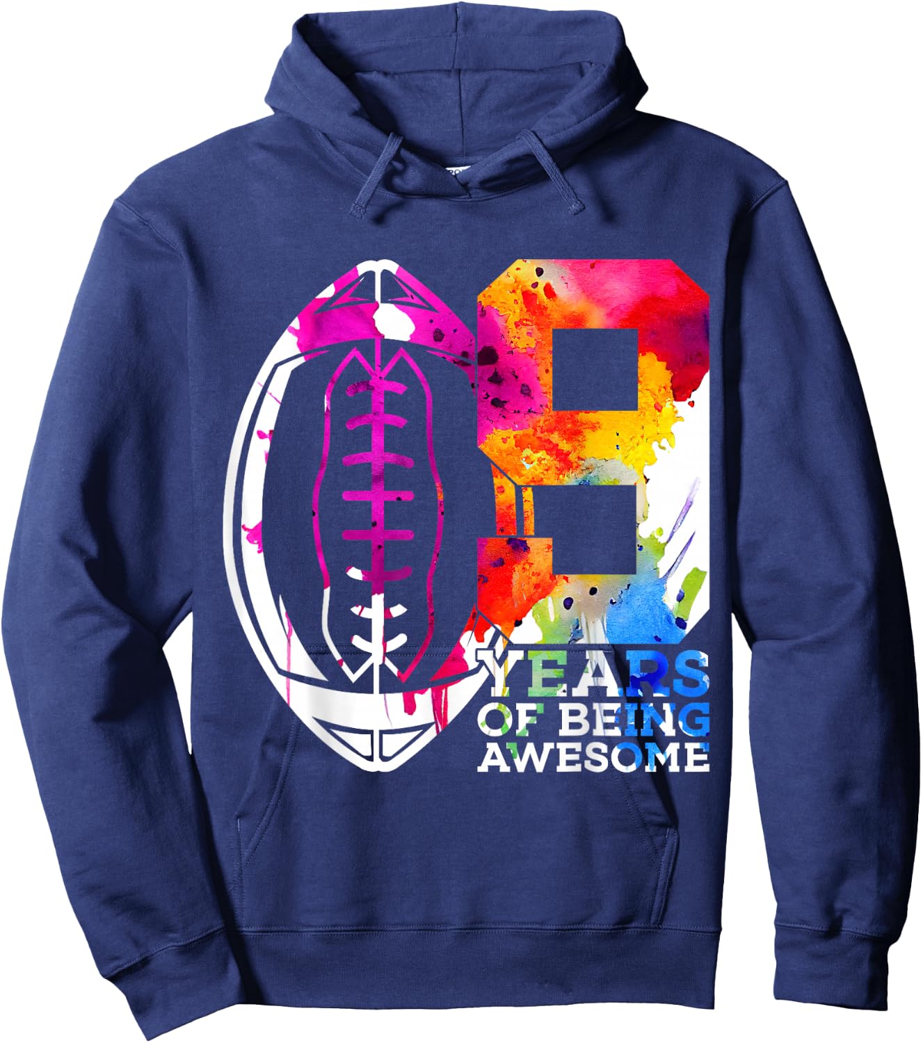 9 Years of Being Awesome Football 9th Birthday Hoodie - Hoodie | Navy