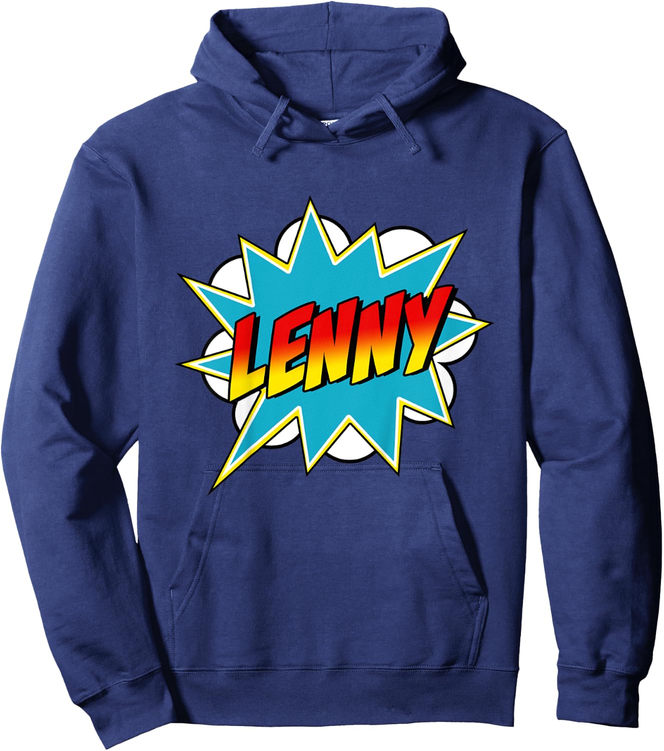 Kids Boys Lenny Name Superhero Comic Book Hoodie - Hoodie | Navy