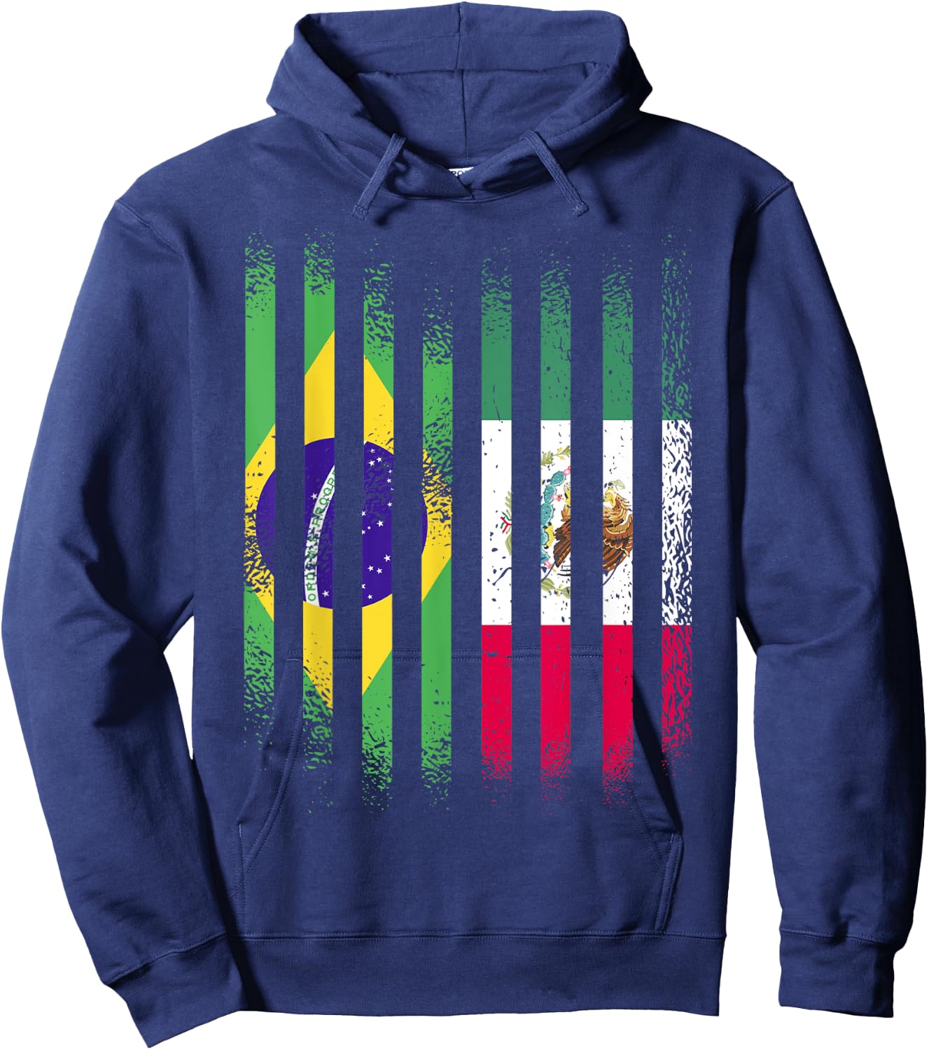 Brazil Flag Mexico Grown Country Flags Stripes Hoodie - Hoodie | Navy