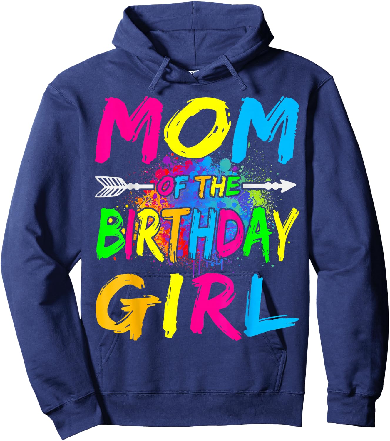 Mom of The Birthday Girl Retro 80's Party Shirt Hoodie - Hoodie | Navy