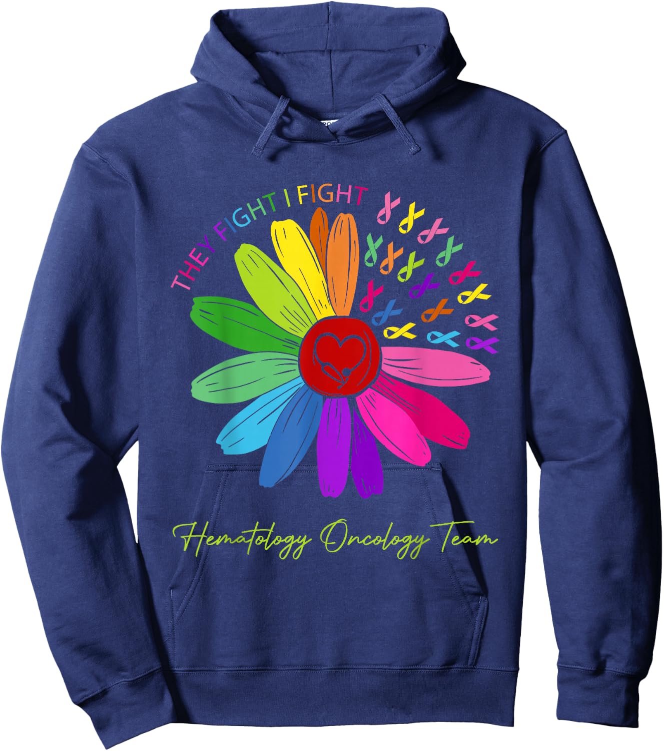 They fight, I fight. Oncological team Hoodie - Hoodie | Navy