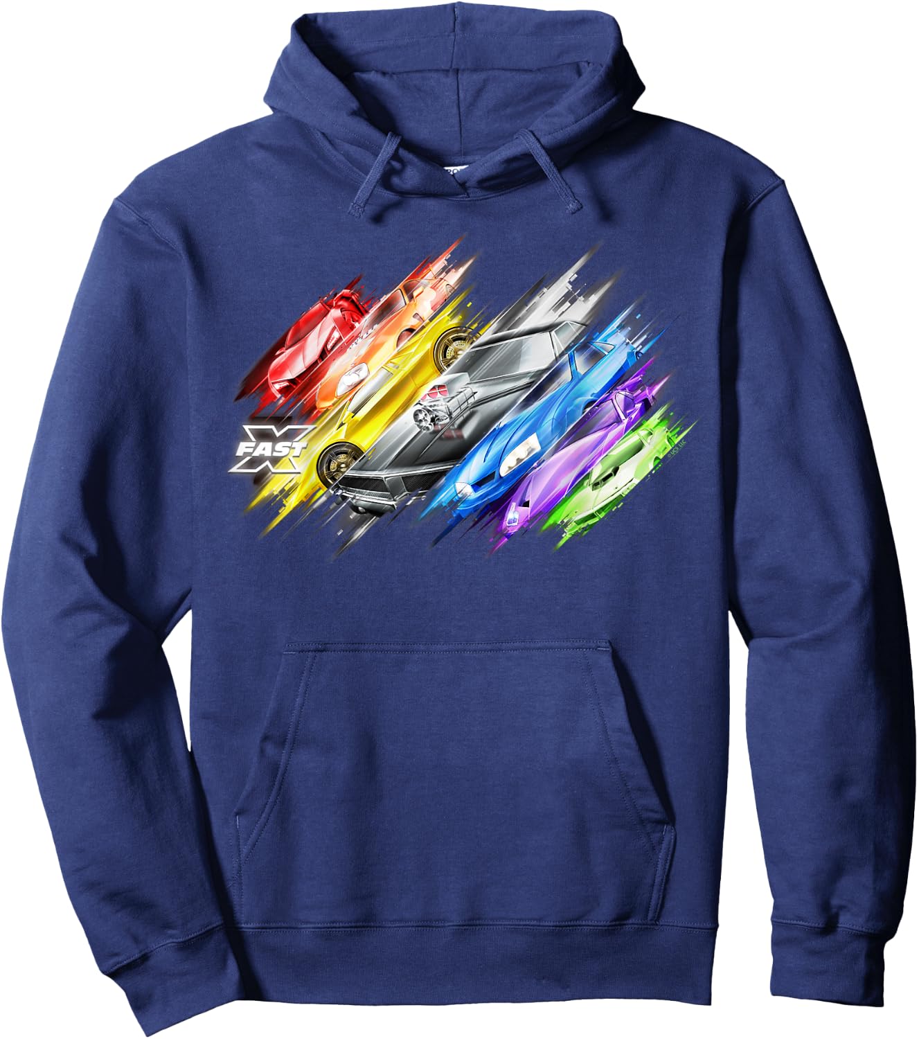 Fast X Multicolor Car Hoodie - Hoodie | Navy