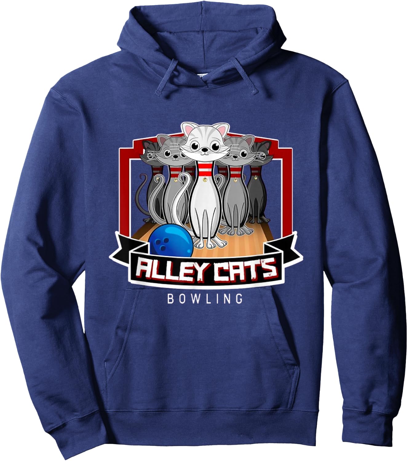Alley Bowling Cats Hoodie - Hoodie | Navy