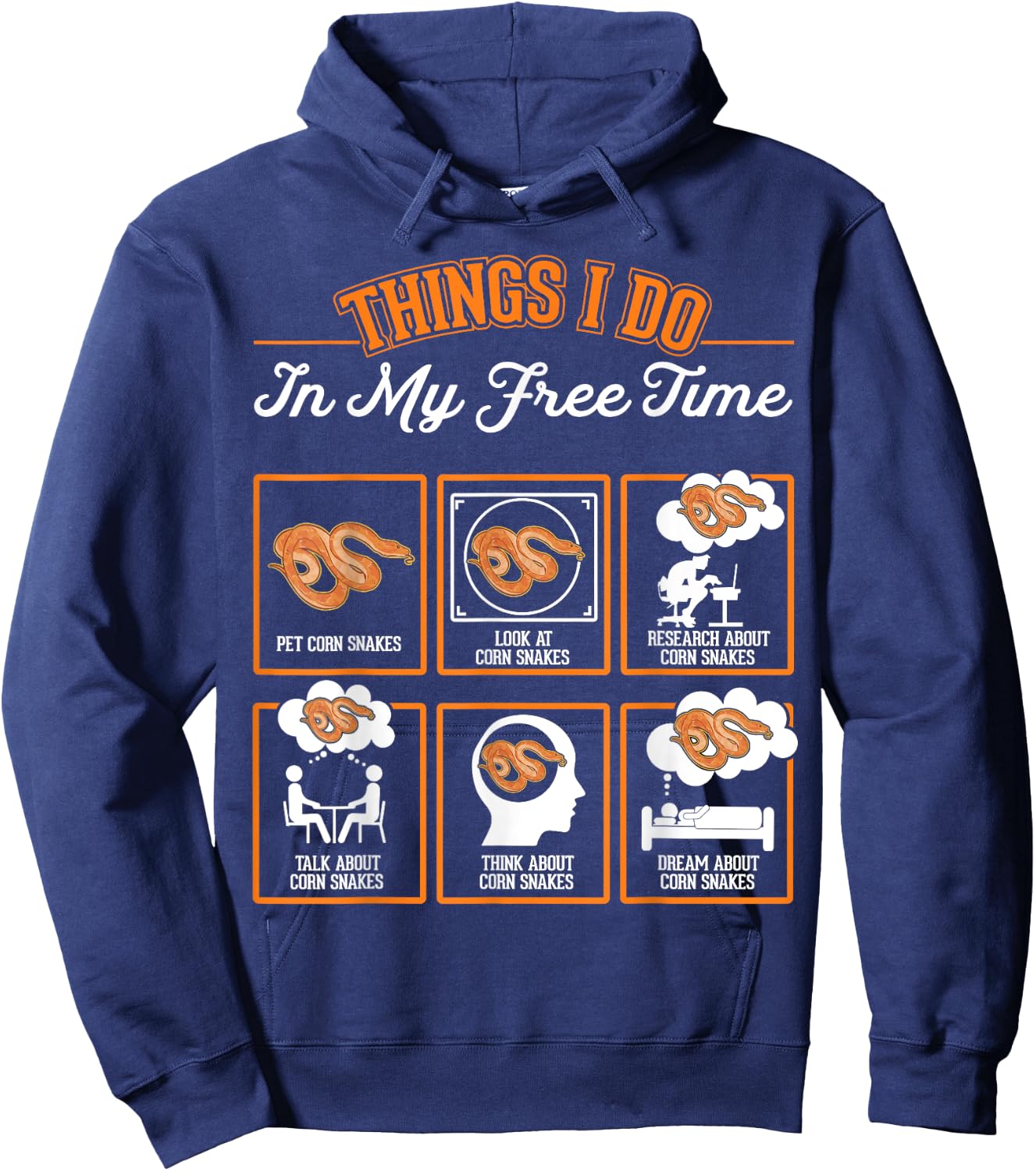 Corn Snake Things I Do In My Free Time Hoodie - Hoodie | Navy