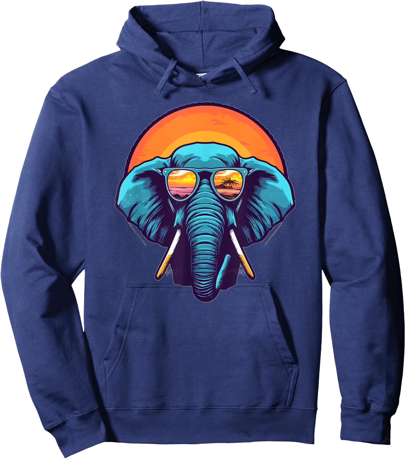 Funny looking Elephant with Sunglasses Hoodie - Hoodie | Navy