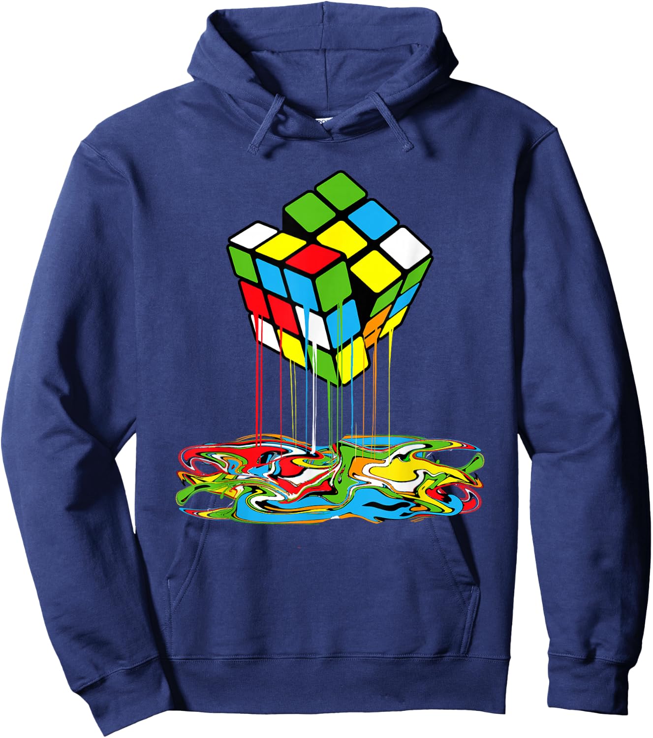 Melting Cube Math Speedcubing Lovers Boys Hoodie - Hoodie | Navy