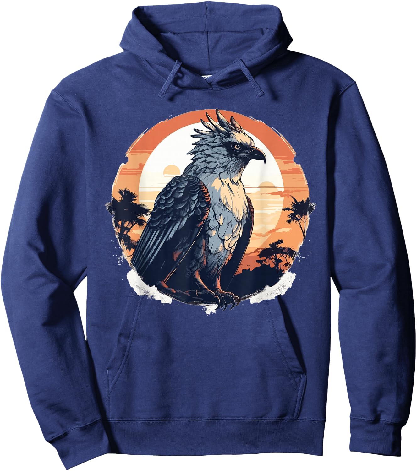 Harpy Eagle - VINTAGE Illustration Graphic Hoodie - Hoodie | Navy