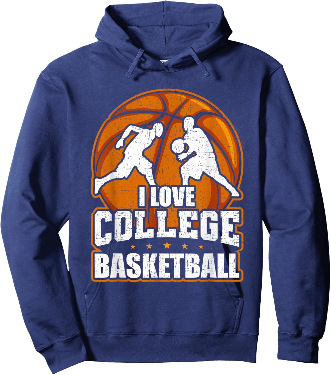 I Love College Basketball Player Hoodie - Hoodie | Navy