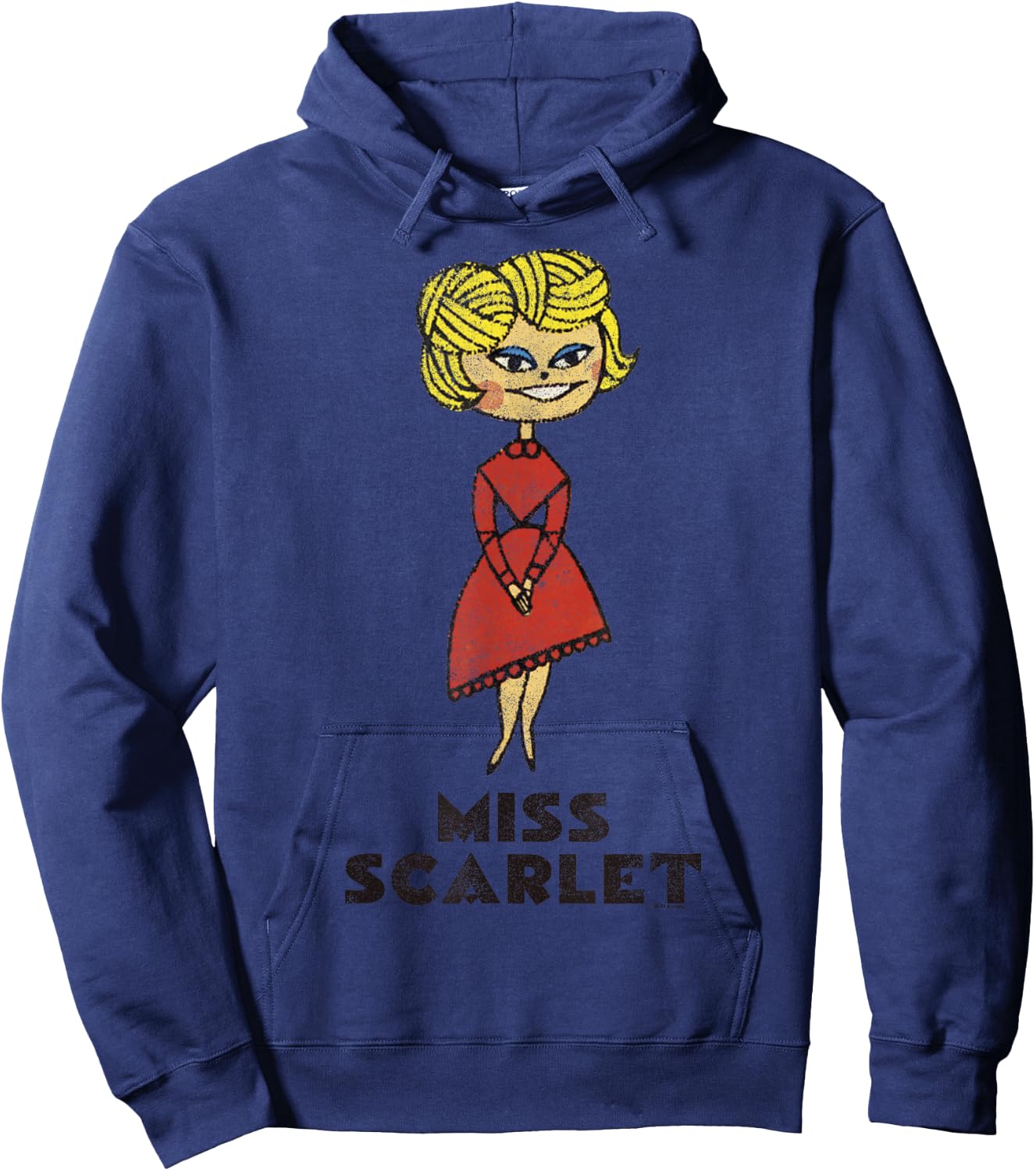 Clue Retro Miss Scarlet Portrait Hoodie - Hoodie | Navy