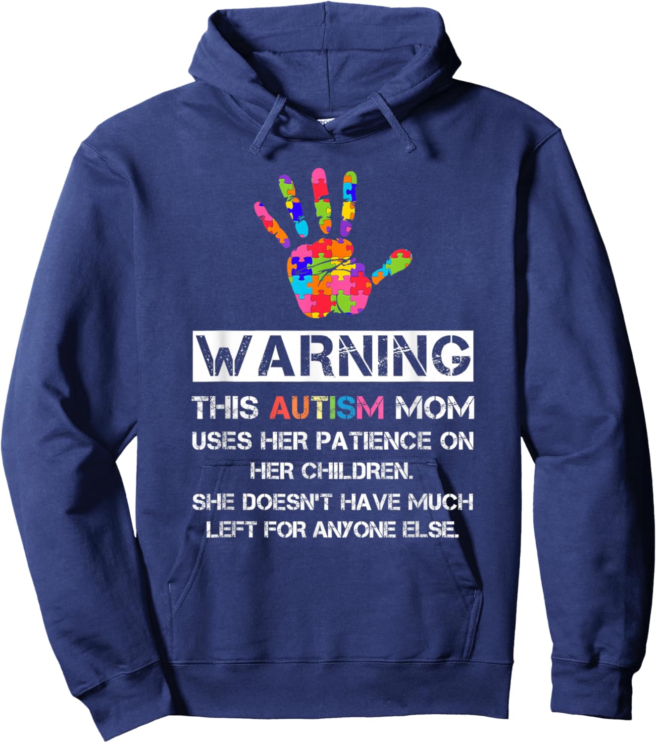 Autism Awareness Warning This Autism Mom Hoodie - Hoodie | Navy