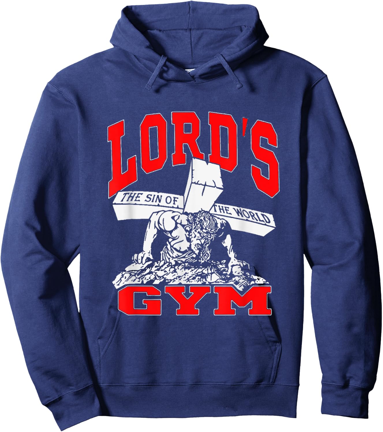 Lords Gym - Lord's The Sin of World Jesus Hoodie - Hoodie | Navy