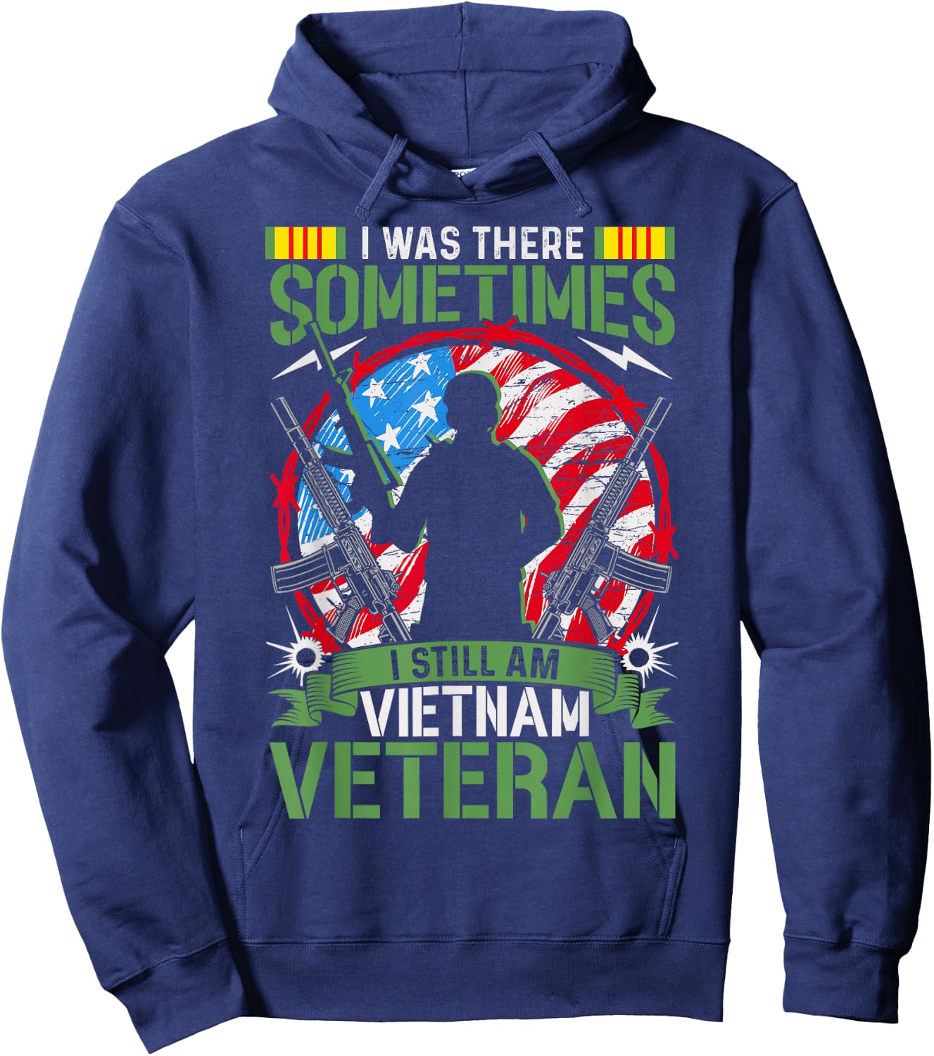 was There Sometimes I Still Am Vietnam Veteran Hoodie - Hoodie | Navy