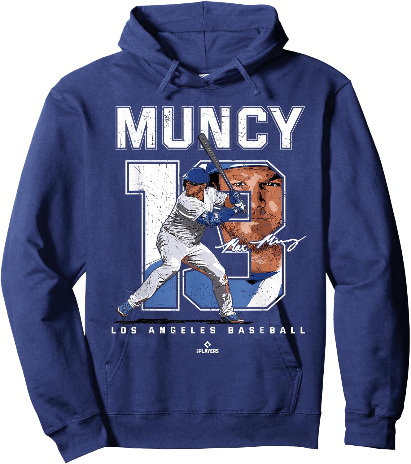 Number and Portrait Max Muncy Los Angeles MLBPA Hoodie - Hoodie | Navy