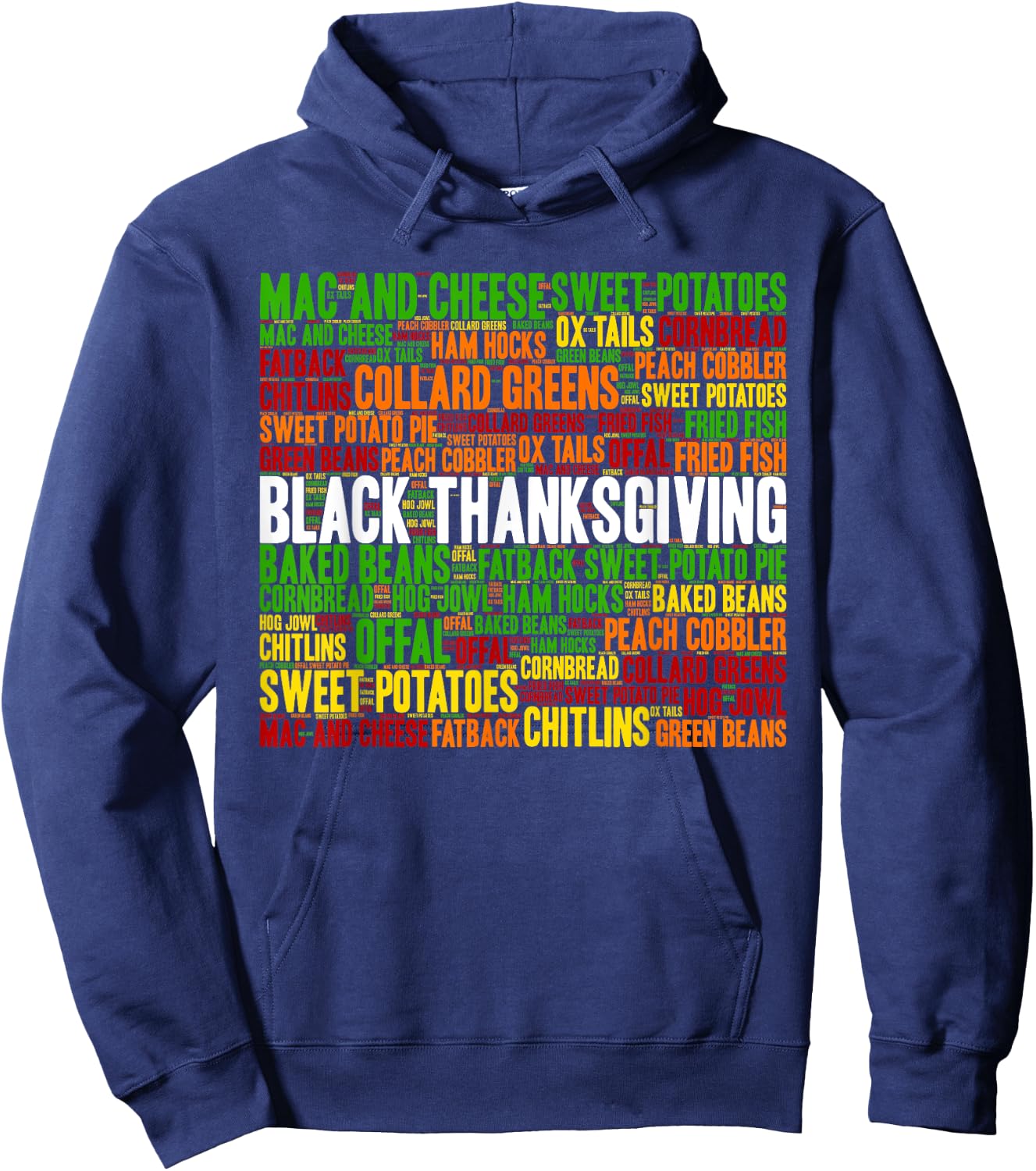 African American Thanksgiving Tradition Foods Hoodie - Hoodie | Navy