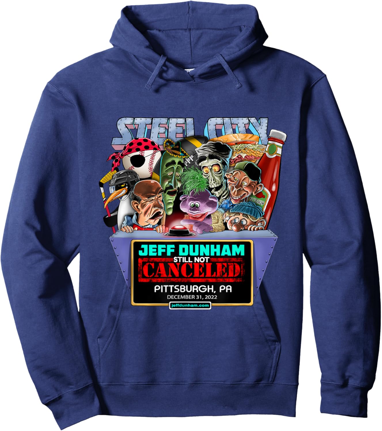 Jeff Dunham Pittsburgh, PA (2022) Hoodie - Hoodie | Navy