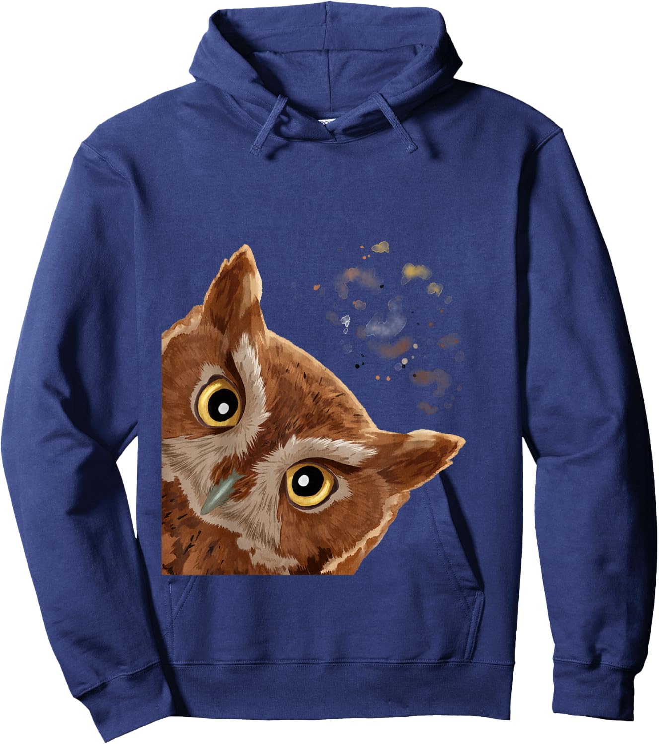 Funny Curious Screech Owl Hoodie - Hoodie | Navy