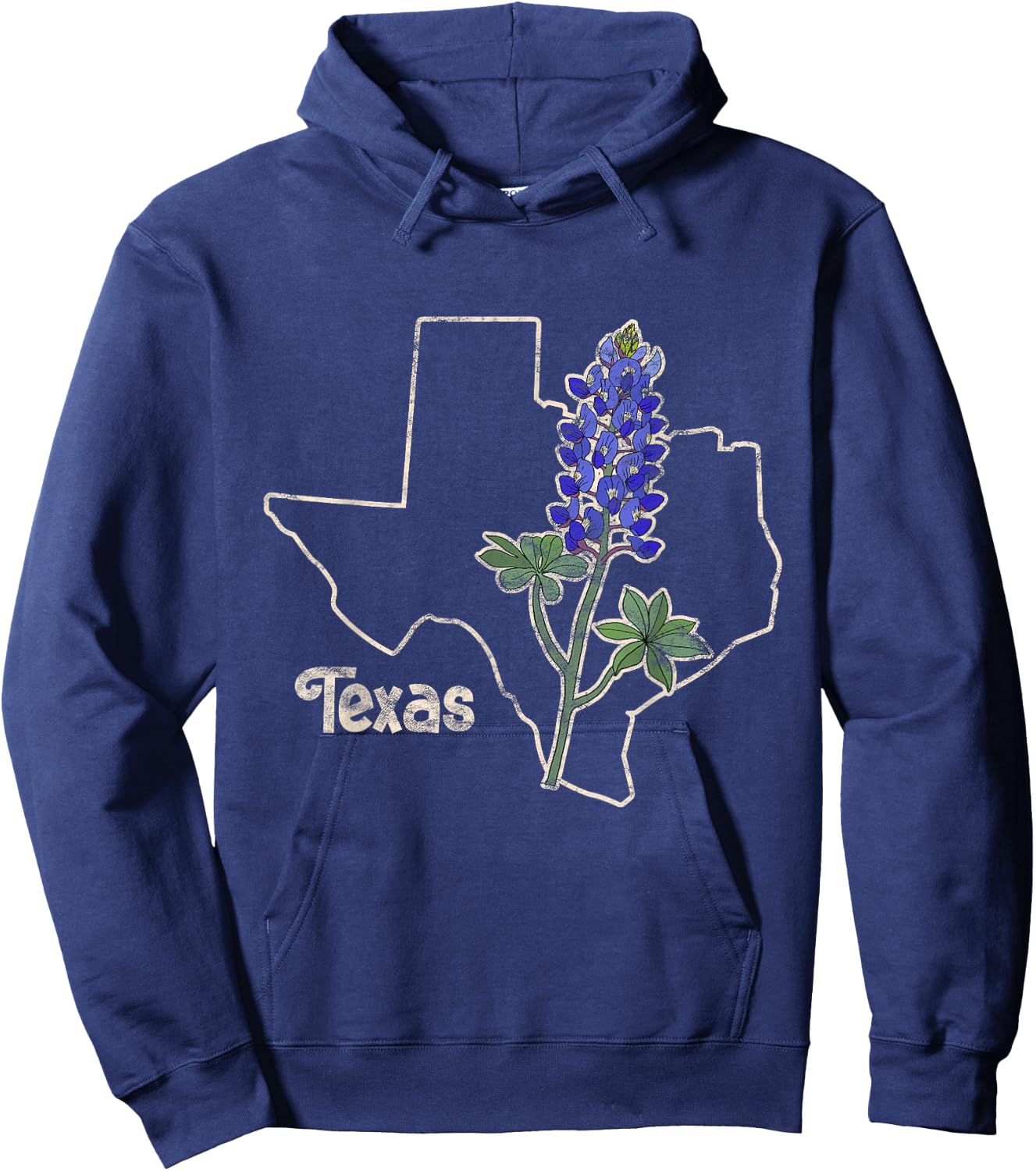 Texas Bluebonnet Flower Wildflower State Hoodie - Hoodie | Navy