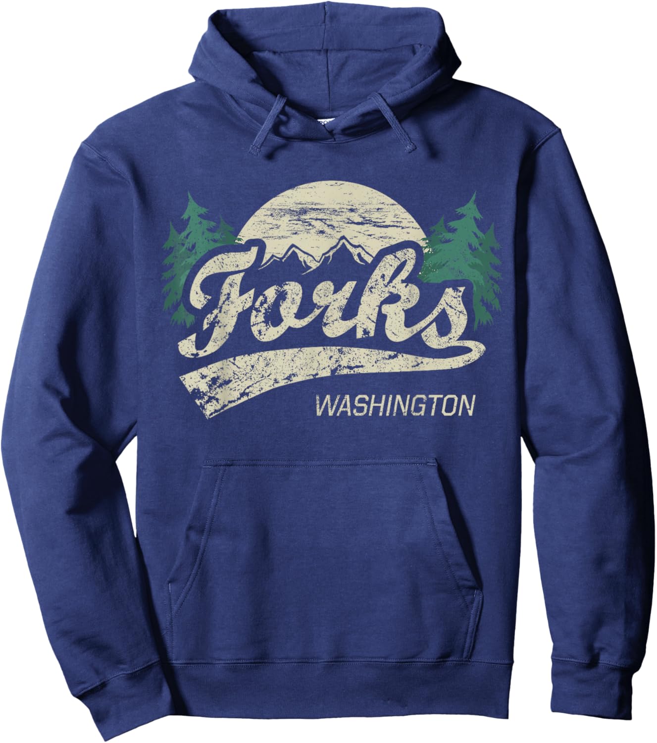 Forks Washington Vintage Hoodie - Hoodie | Navy