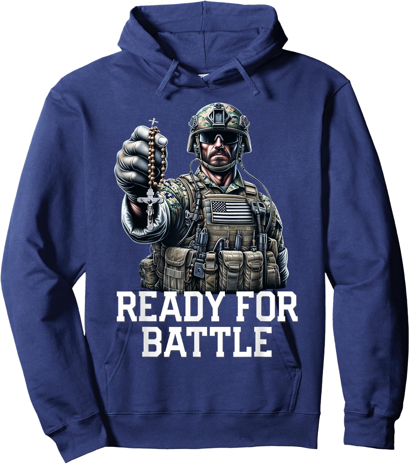 Pray The Rosary Blessed Mother Catholic Hoodie - Hoodie | Navy