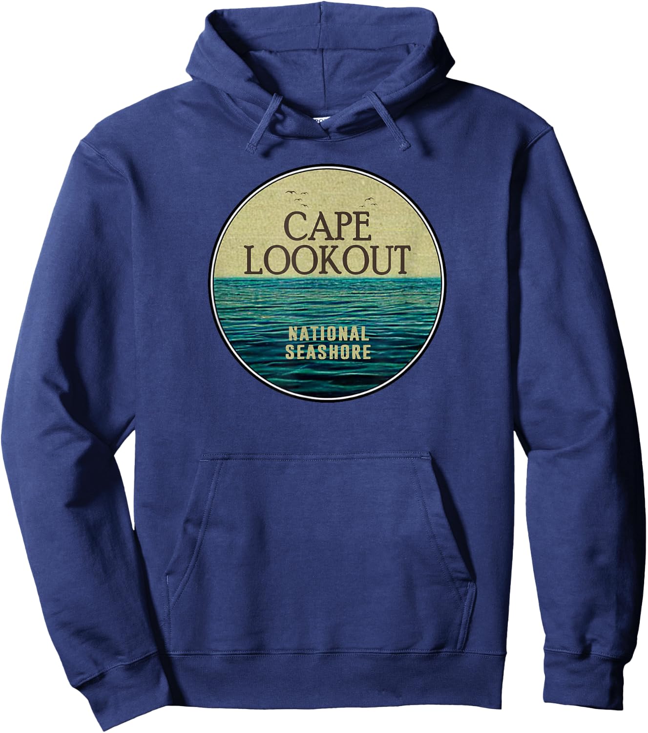 Cape Lookout National Seashore Ocean Birds Hoodie - Hoodie | Navy