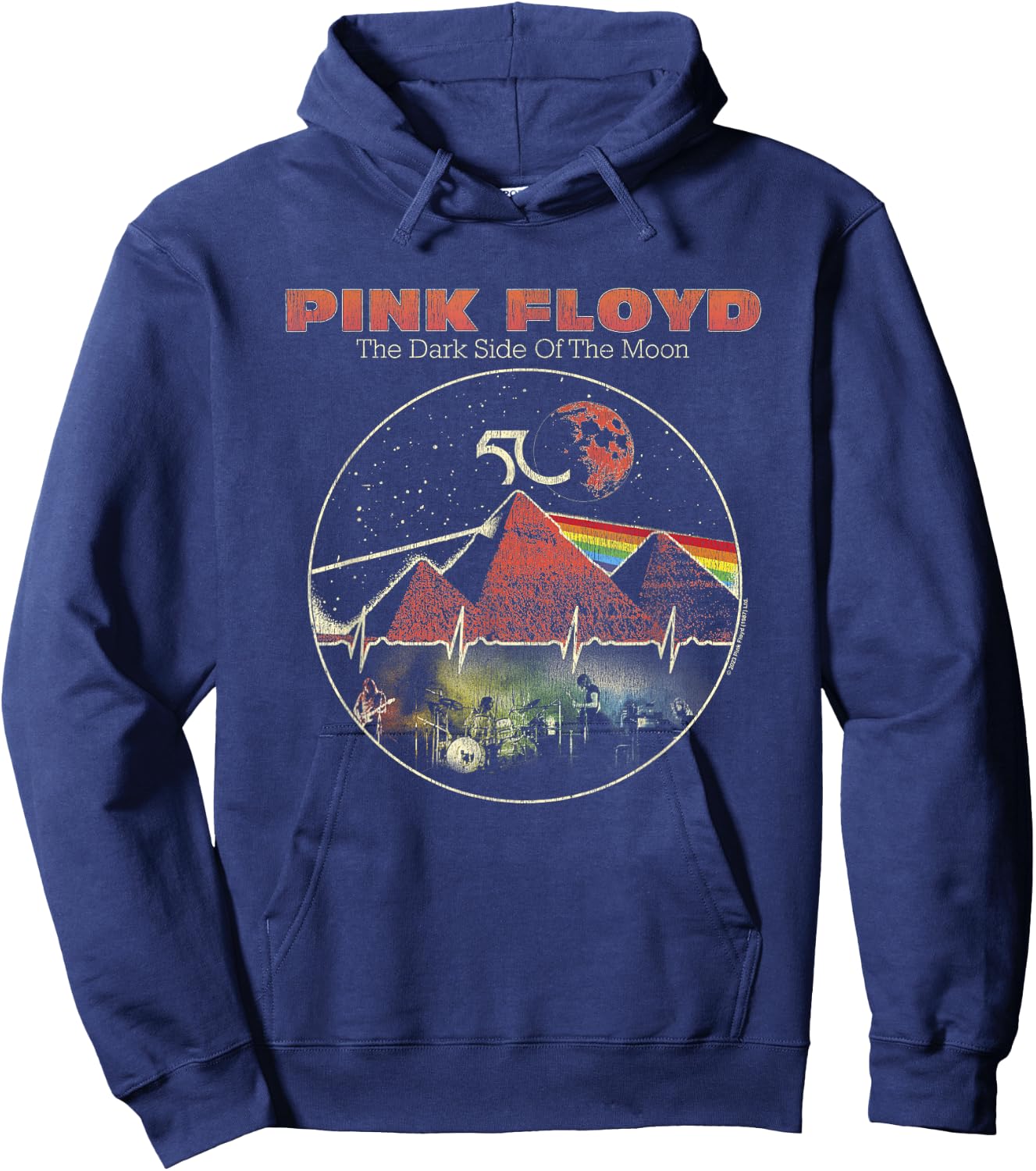 Pink Floyd Vintage Pyramids Hoodie - Hoodie | Navy